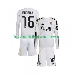 Fußballtrikots Real Madrid Endrick 16 Kinder 2025-2026 Langarm Heimtrikotsatz kaufen